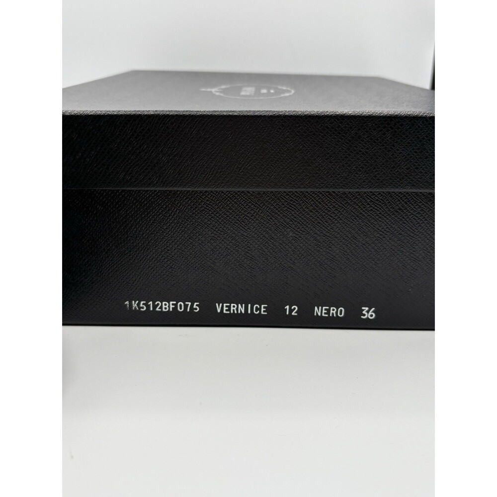 Prada S/S 2009 Black Patent Leather Heels Ribbon Detail Peep Toe Sz EU 36 - Picture 13 of 13